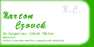 marton czovek business card